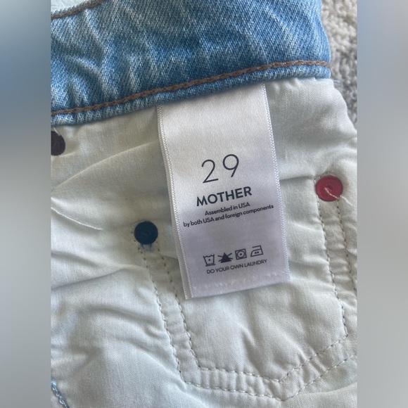 NWT Mother SNACKS! The Pleated Fun Dip vintage high waisted Shorts blue - Picture 10 of 17